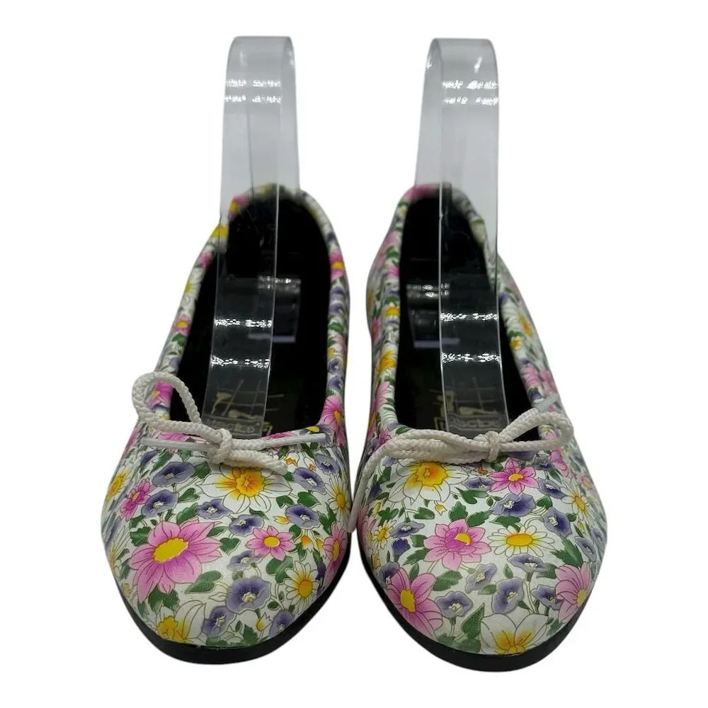 4172. Vintage Floral Ballet Flats‎ Multicolor Slip-On